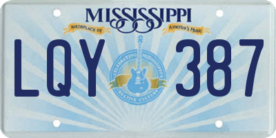 MS license plate LQY387