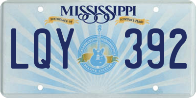 MS license plate LQY392