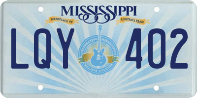 MS license plate LQY402