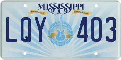 MS license plate LQY403