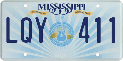 MS license plate LQY411