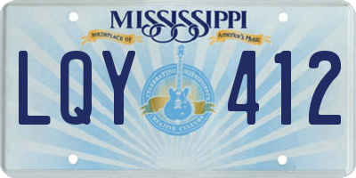 MS license plate LQY412