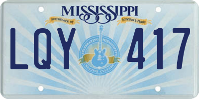 MS license plate LQY417