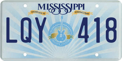 MS license plate LQY418