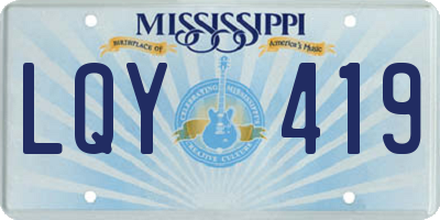 MS license plate LQY419
