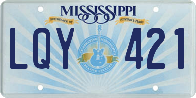 MS license plate LQY421