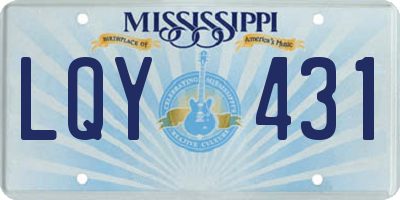 MS license plate LQY431