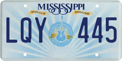 MS license plate LQY445