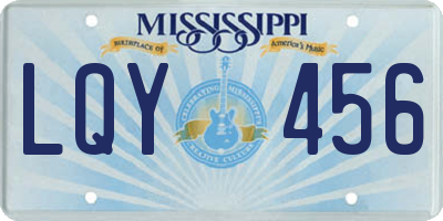 MS license plate LQY456