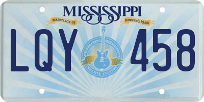 MS license plate LQY458