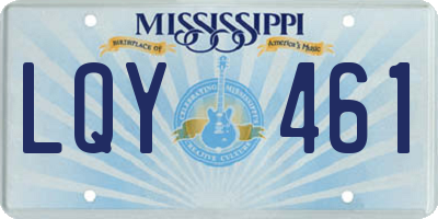 MS license plate LQY461