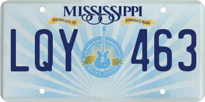 MS license plate LQY463