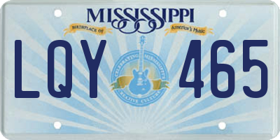 MS license plate LQY465