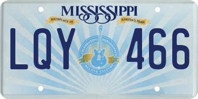 MS license plate LQY466