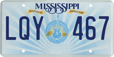 MS license plate LQY467