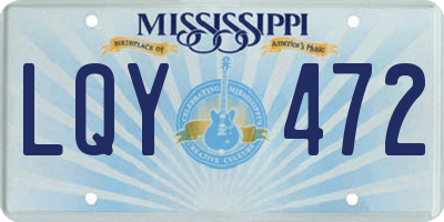 MS license plate LQY472