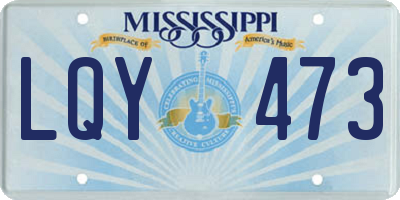 MS license plate LQY473