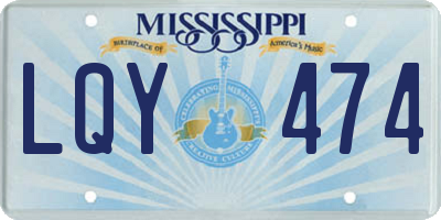 MS license plate LQY474