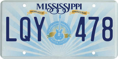 MS license plate LQY478