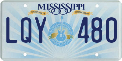 MS license plate LQY480