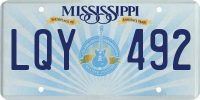 MS license plate LQY492