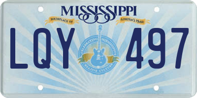 MS license plate LQY497