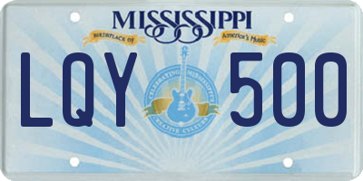 MS license plate LQY500
