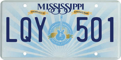 MS license plate LQY501