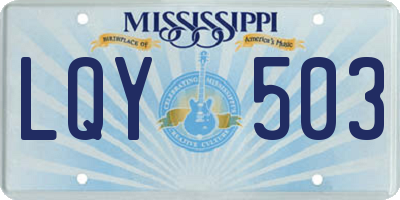 MS license plate LQY503