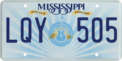 MS license plate LQY505