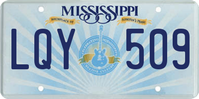 MS license plate LQY509