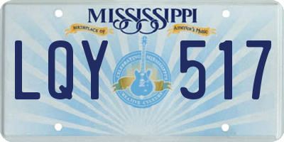 MS license plate LQY517