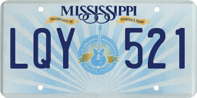MS license plate LQY521