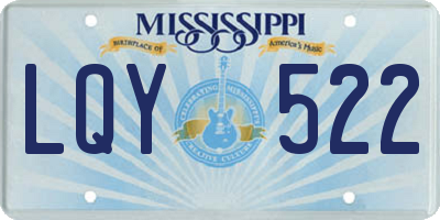 MS license plate LQY522