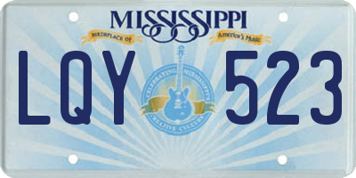 MS license plate LQY523