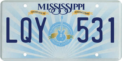 MS license plate LQY531