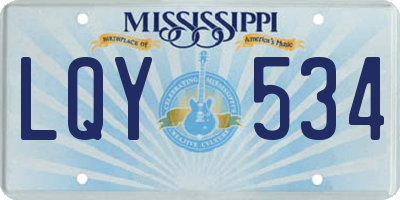 MS license plate LQY534