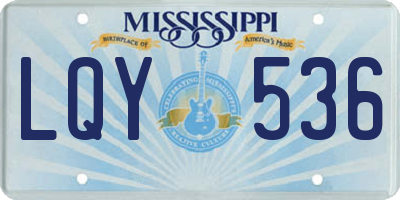 MS license plate LQY536