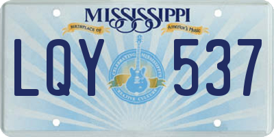 MS license plate LQY537
