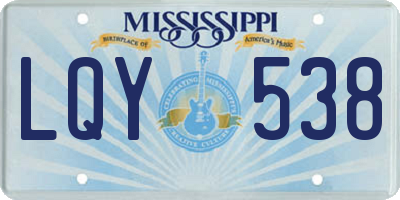 MS license plate LQY538