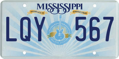 MS license plate LQY567