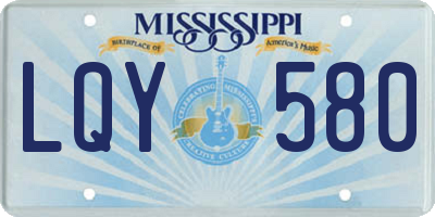 MS license plate LQY580