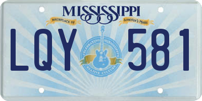 MS license plate LQY581