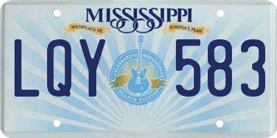 MS license plate LQY583