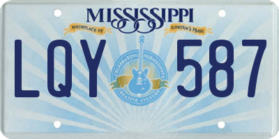 MS license plate LQY587