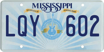 MS license plate LQY602