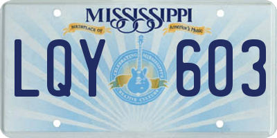 MS license plate LQY603