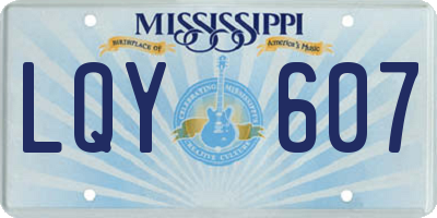 MS license plate LQY607