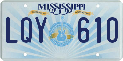 MS license plate LQY610