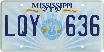 MS license plate LQY636